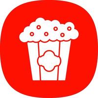 Popcorn Glyph Curve Icon vector