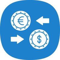 Currency Exchange Glyph Curve Icon vector