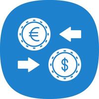 Currency Exchange Glyph Curve Icon vector