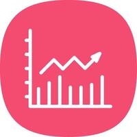 Line Chart Glyph Curve Icon vector