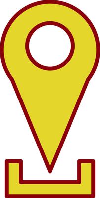 Location Pin Glyph Curve Icon