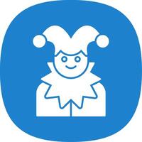 Jester Glyph Curve Icon vector