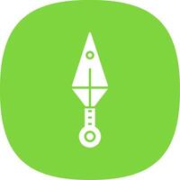 kunai glifo curva icono vector