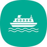 crucero glifo curva icono vector