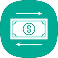 Cash Flow Glyph Curve Icon vector