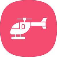 Helicopter Glyph Curve Icon vector