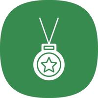 Medal Glyph Curve Icon vector