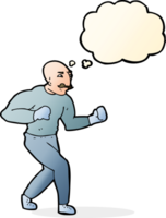 cartoon victorian boxer with thought bubble png