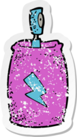 retro distressed sticker of a cartoon spray can png