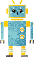 retro illustration style cartoon of a robot png