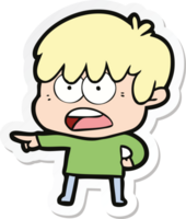 sticker of a worried cartoon boy png