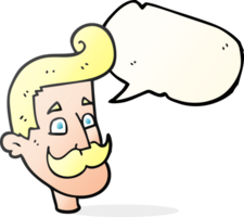 hand drawn speech bubble cartoon man with mustache png