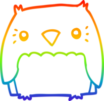 arcobaleno pendenza linea disegno di un' carino cartone animato gufo png