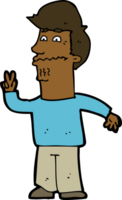 cartoon man giving peace sign png