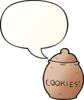 dibujos animados Galleta tarro con habla burbuja en suave degradado estilo png