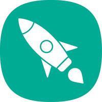 Rocket Glyph Curve Icon vector