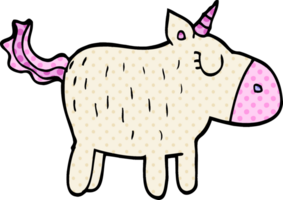 Cartoon-Doodle süßes Einhorn png