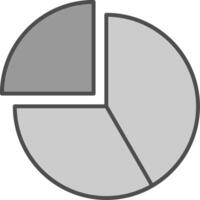 Pie Chart Glyph Curve Icon vector