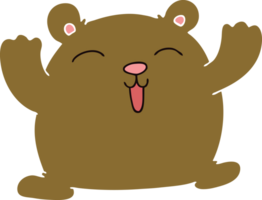 quirky hand drawn cartoon funny bear png