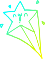 cold gradient line drawing cartoon shooting star png