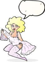 cartoon woman changing with speech bubble png