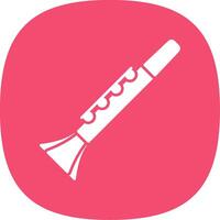 Clarinet Glyph Curve Icon vector