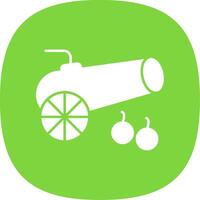 Cannon Glyph Curve Icon vector