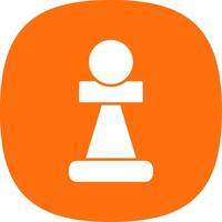 Pawn Glyph Curve Icon vector