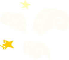 Élément de spirale décorative doodle dessin animé png