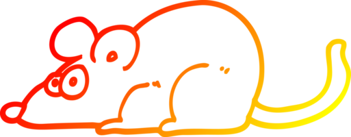 warm gradient line drawing cartoon rat png