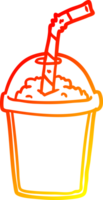 warm helling lijn tekening van een bevroren smoothie png