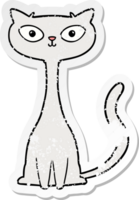 adesivo angosciato di un gatto dei cartoni animati png
