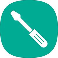 Screwdriver Glyph Curve Icon vector