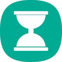 Hourglass Glyph Curve Icon vector