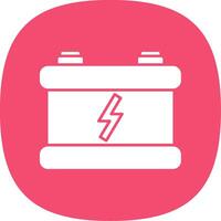 Car Battery Glyph Curve Icon vector