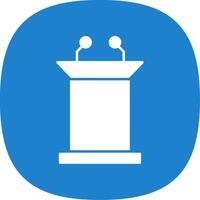 Podium Glyph Curve Icon vector