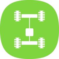Axletree Glyph Curve Icon vector