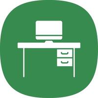 Desk Glyph Curve Icon vector