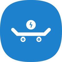 Skateboard Glyph Curve Icon vector