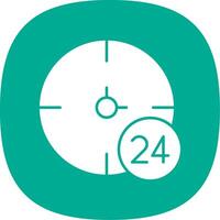 24 Hours Glyph Curve Icon vector