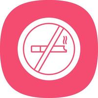 No Smoking Glyph Curve Icon vector