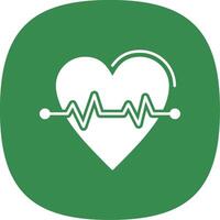 Heart Rate Glyph Curve Icon vector