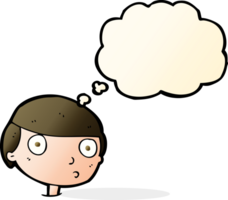 cartoon boy staring with thought bubble png