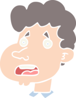 homem chocado dos desenhos animados de estilo de cor plana png