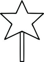 line drawing cartoon star wand png