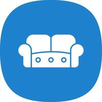 Sofa Glyph Curve Icon vector