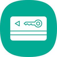 Key Card Glyph Curve Icon vector