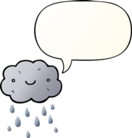 cute cartoon cloud with speech bubble in smooth gradient style png