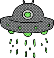 doodle de desenho animado de uma nave alienígena png