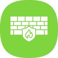 Firewall Glyph Curve Icon vector